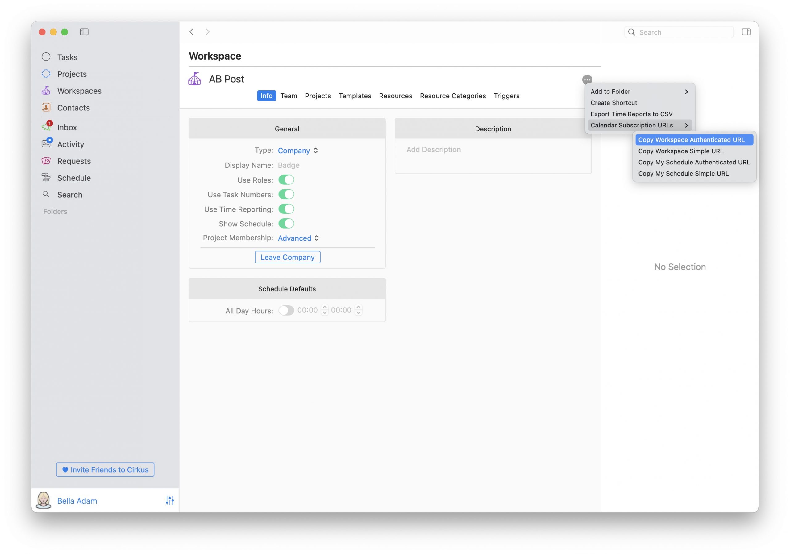 subscribe to workspace calendar