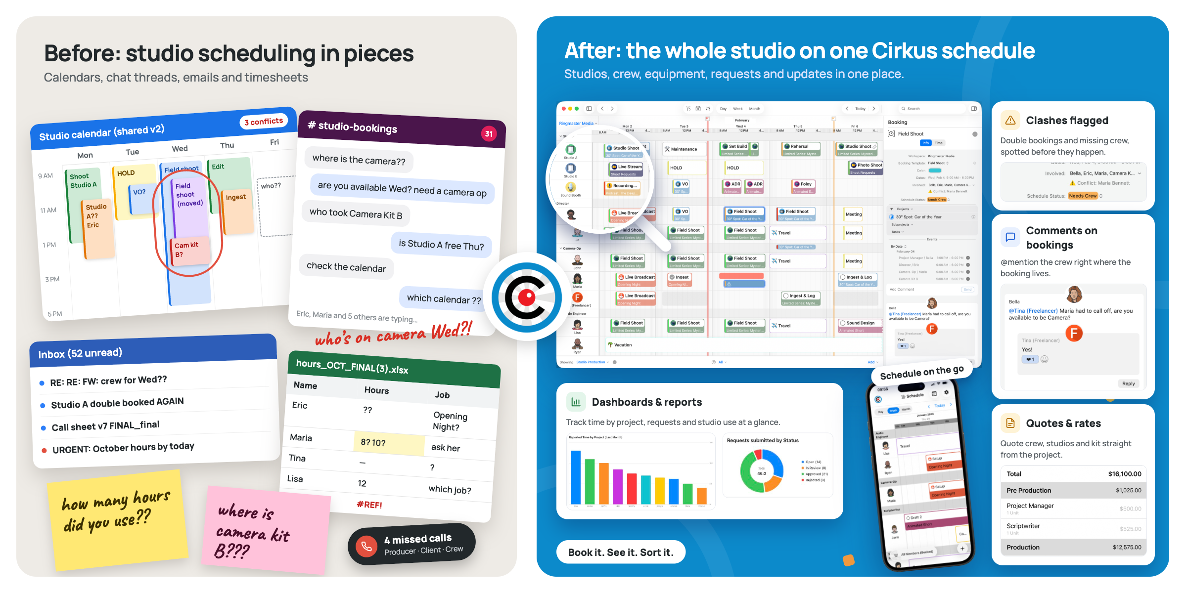 correct image studio scheduling better with Cirkus
